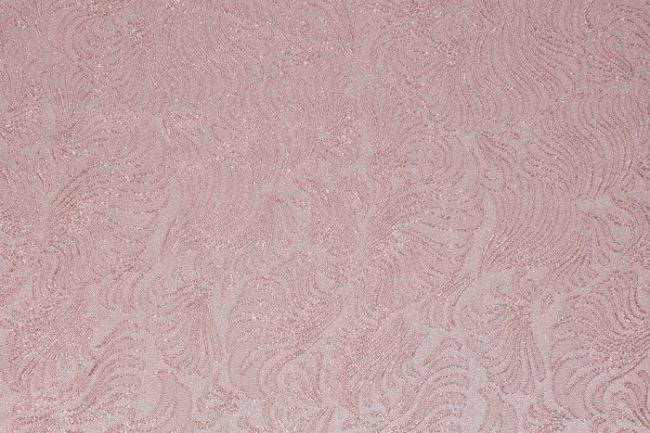 Kostýmová látka s tkaným vzorom v ružovej farbe 2425/011