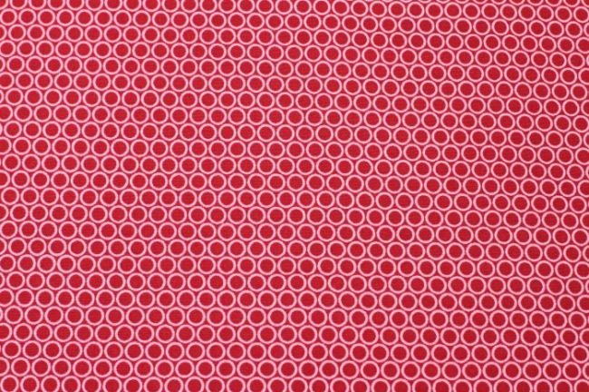 Bavlna so vzorom koliesok v červenej farbe 6507/015