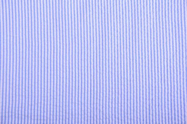 Krešovaná blúzkovina v modrej a bielej farbe s pruhmi 61712