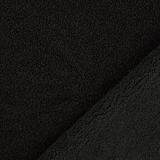 Luxusné fleece s baránkom v čiernej farbe 207899/5001