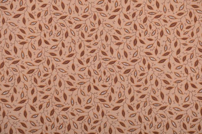Americká bavlna na patchwork z kolekcie Spice it up v béžovej farbe s lístočkami 38053-11