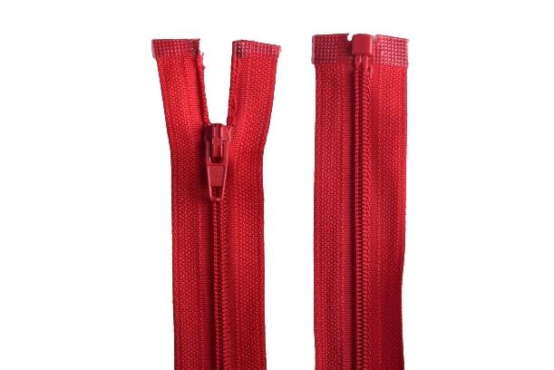 Deliteľný zips v červenej farbe s dĺžkou 35 cm 3CR35/148