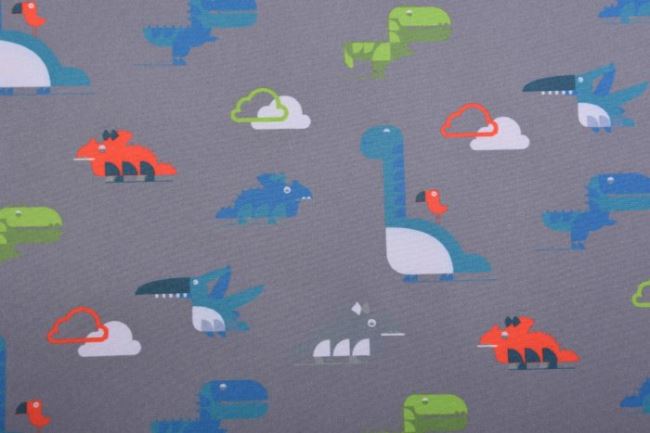 Softshell v šedej farbe s dinosaurami KC8331-065