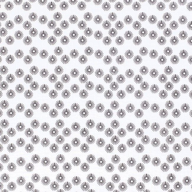 Mušelín v bielej farbe s potlačou kvetín 13054/050