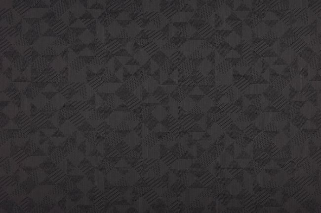Podšívka polyesterová v čiernej farbe s tkaným ozdobným vzorom PD699