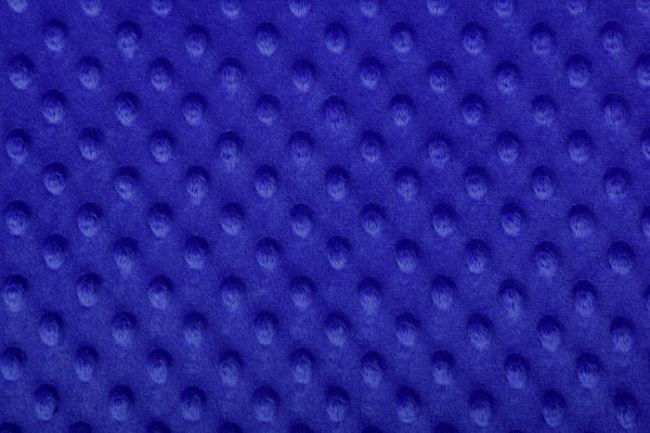 Minky fleece vo farbe kráľovskej modrej s vytlačenými bodkami 03347/005