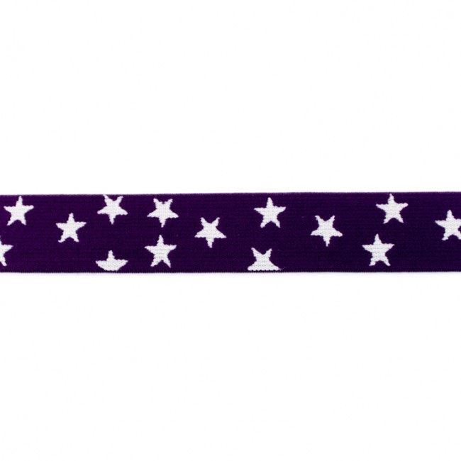 Ozdobná guma fialovej farby s hviezdičkami 41631