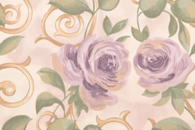 Americká bavlna na patchwork s potlačou maľovaných kvetín 199PYOPM/106