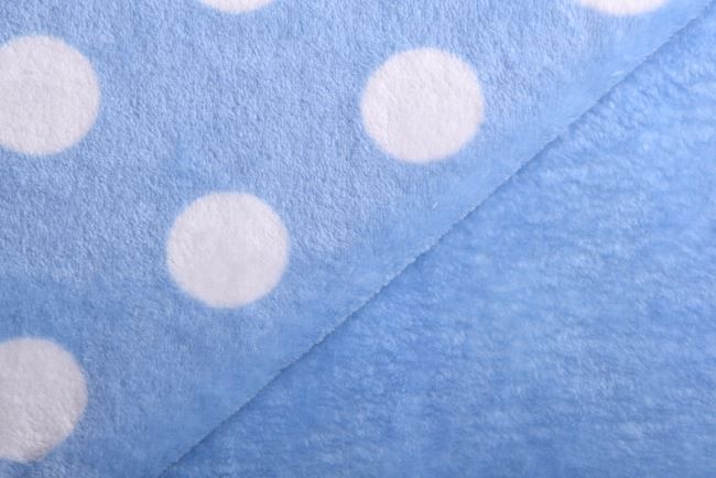 Flanel fleece v modrej farbe s bodkami 130.575.5029