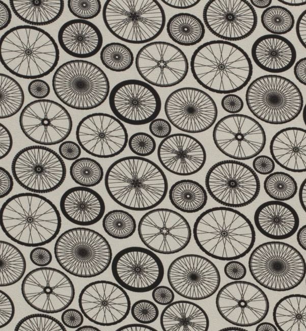 Bavlnený úplet vo svetlo šedej farbe s potlačou kolies 17763/022