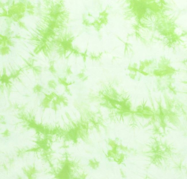 Bavlnený úplet so zelenou batikovanou potlačou 13049/021