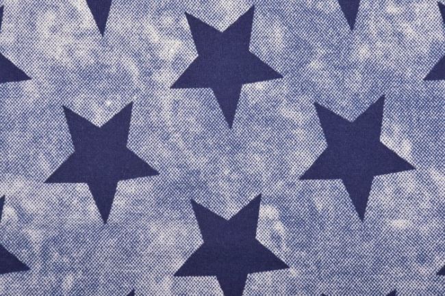 Alpenfleece s batikovaným vzorom a modrými hviezdami 13154/600