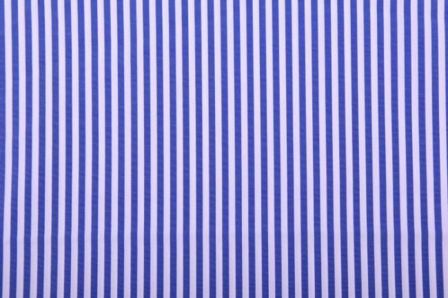 Bavlna so vzorom prúžkami v bielej a modrej farbe 14944/651