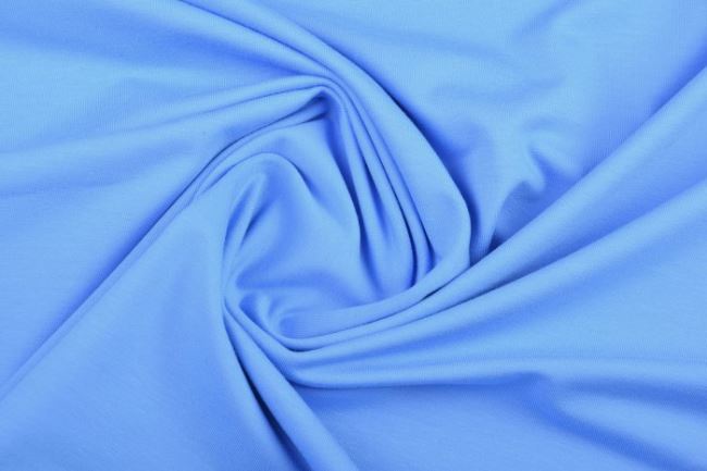 Bavlnený úplet v modrej farbe s certifikátom Oeko-Tex Standard 124.554/0824
