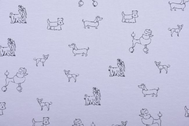 Bavlnený úplet s Oeko-Tex v šedej farbe s potlačou psov 132.078/3001