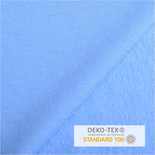 Počesaná teplákovina French Terry v blankytne modrej farbe RS0202/103D