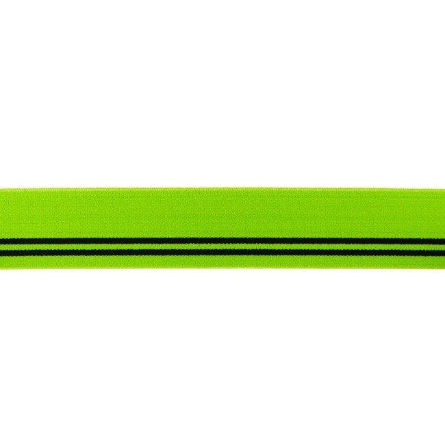Ozdobná guma v zelenej farbe s čiernymi pruhmi 3cm 32189
