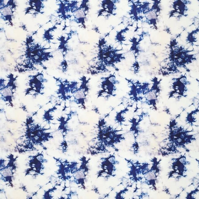 Kanvas poťahová látka s digitálnou potlačou modrej batiky 20972/014