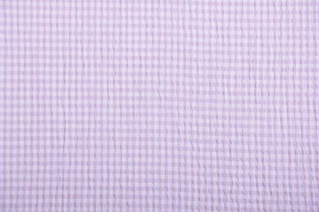 Krešovaná blúzkovina s jemnou kockou v béžovej a bielej farbe 04160/052