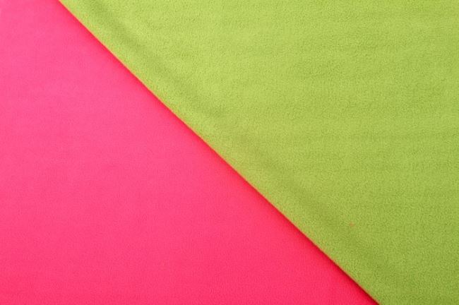 Obojstranný fleece zeleno-ružový 0375/878