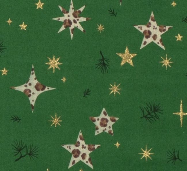 Vianočná bavlnená látka v zelenej farbe 18705/025