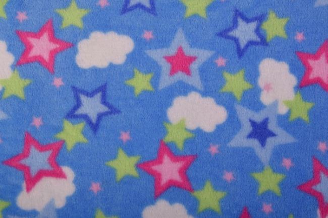 Wellness fleece v modrej farbe s motívom hviezd JA41
