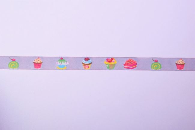 Ozdobná stuha zo tkaným vzorom cupcaku 20045
