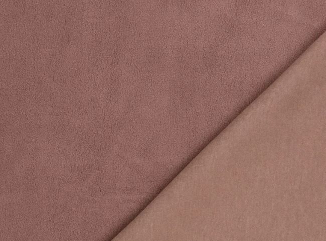 Prémiový bavlnený fleece v hnedej farbe s nízkym vlasom 0947/110
