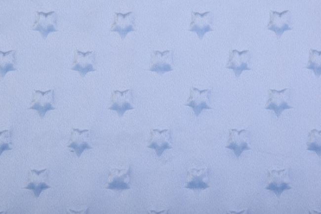 Minky fleece vo svetlo modrej farbe s hviezdičkami 61939