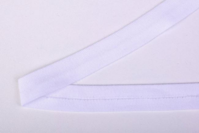 Bavlnený šikmý prúžok v bielej farbe 42737